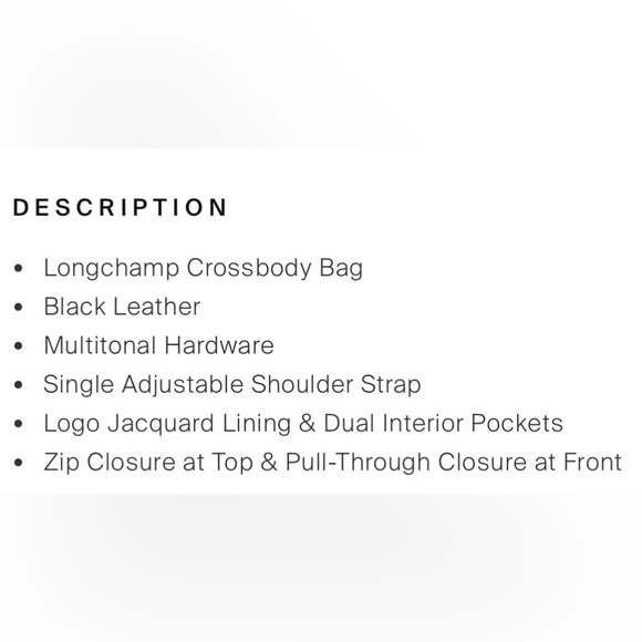 Black Longchamp Leather Crossbody.  EUC. - Picture 12 of 13